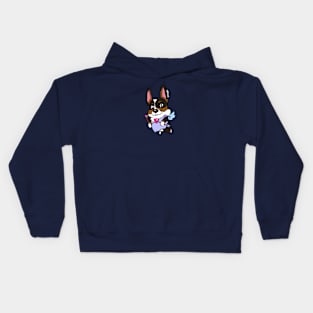 Simple Cupid Tri Color Corgi Kids Hoodie